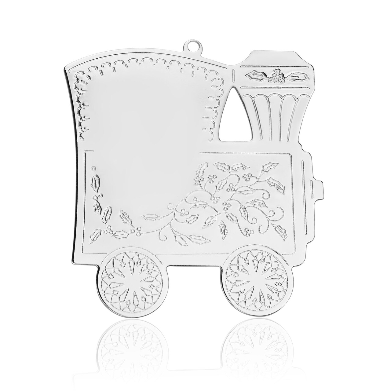Gloria Duchin Silver Metal Train Custom Vintage Design Christmas Ornament